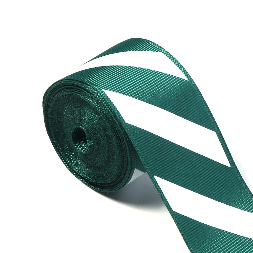 Green White Stripe Christmas Ribbon 5–10 Yds | DIY Craft Craft Ribbon PLUSH 38mm x 5yards Green