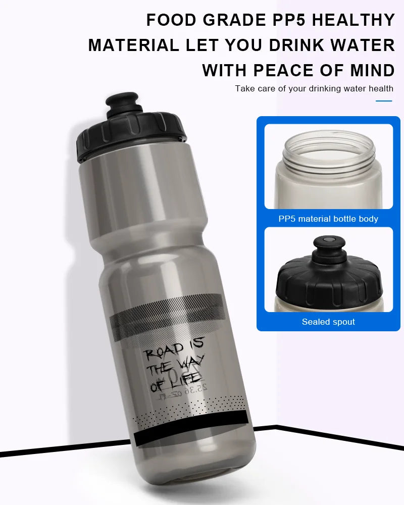 RIDERACE 750ml Squeeze Cycling Water Bottle – PP5 Plastic Sports Water Bottle PLUSH