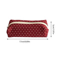 Dot Pencil Case – Large Canvas Stationery Organizer Bag Pencil Case PLUSH Red