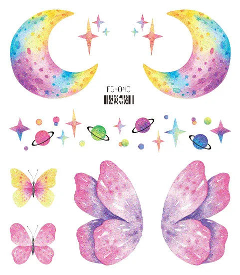 Purple Fairy Butterfly Glitter Temporary Tattoo Stickers Temporary Tattoo Sticker PLUSH FG-040