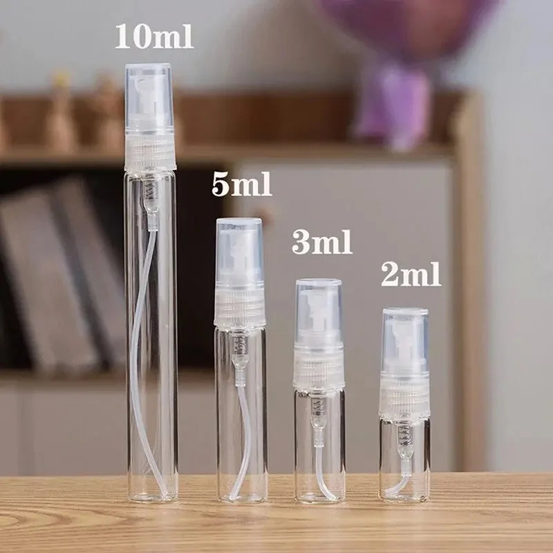 Mini Clear Glass Perfume Vials 3ml 5ml 10ml | 5 & 10 Pack Glass Perfume Vials PLUSH