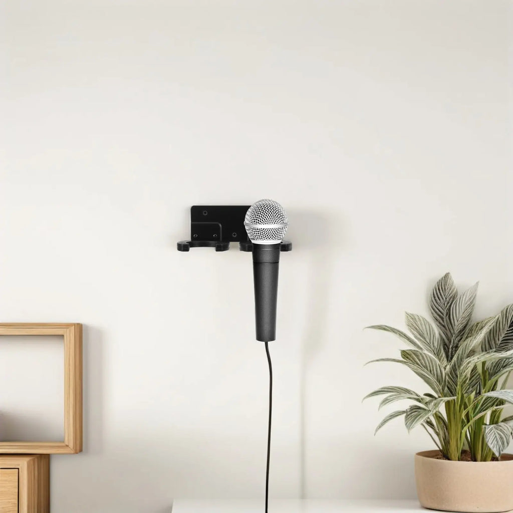 Wall Mount Double Microphone Holder Rack – Foxnovo Mic Stand Microphone Holder Rack PLUSH Default Title