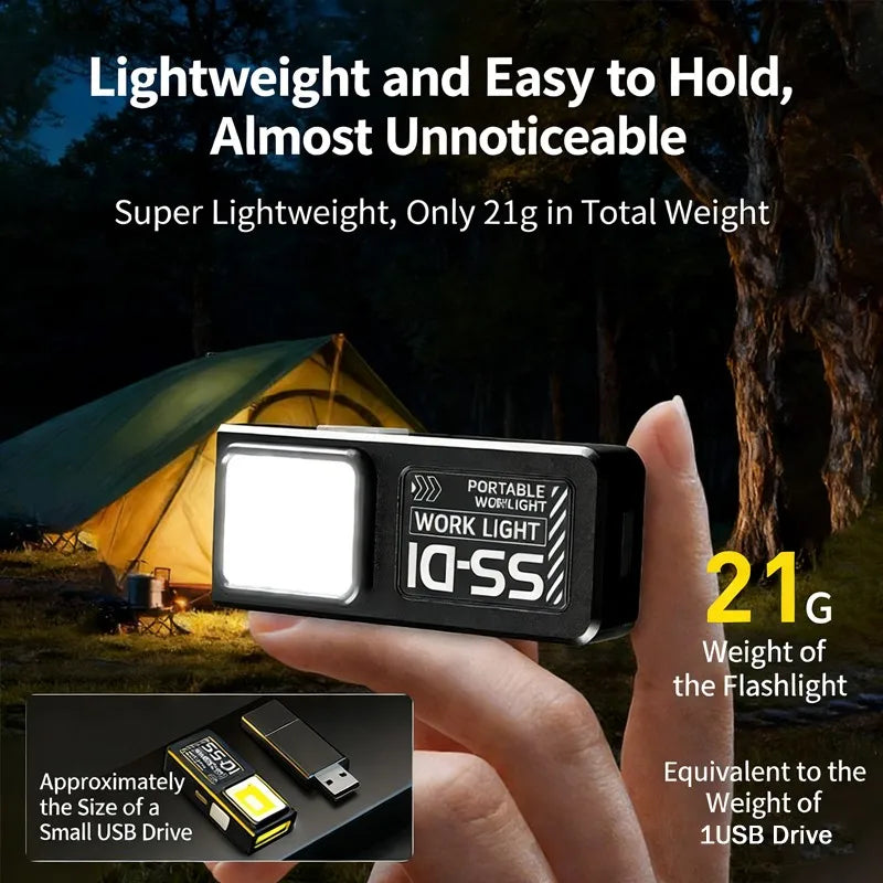 Mini COB LED Flashlight USB-C Rechargeable 600LM EDC Clip LED Pocket Flashlight PLUSH