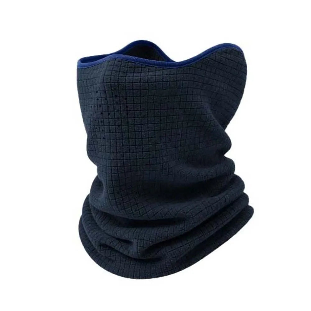Windproof Fleece Neck Warmer Snood – Thermal Face Mask Fleece Neck Warmer PLUSH Dark Blue