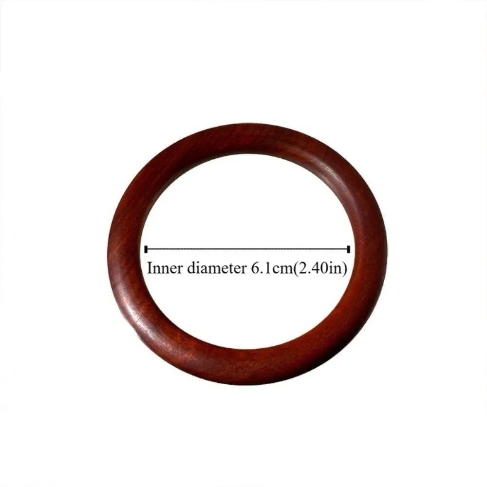 Wide Round Sandalwood Bangle – Chinese Ethnic Style Bracelet Sandalwood Bangle PLUSH