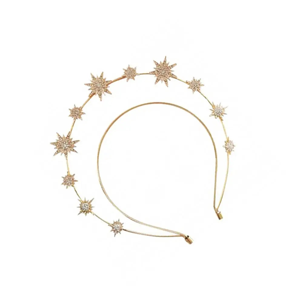 Double Layer Rhinestone Star Headband – Crystal Baroque Tiara Crystal Hair Headband PLUSH