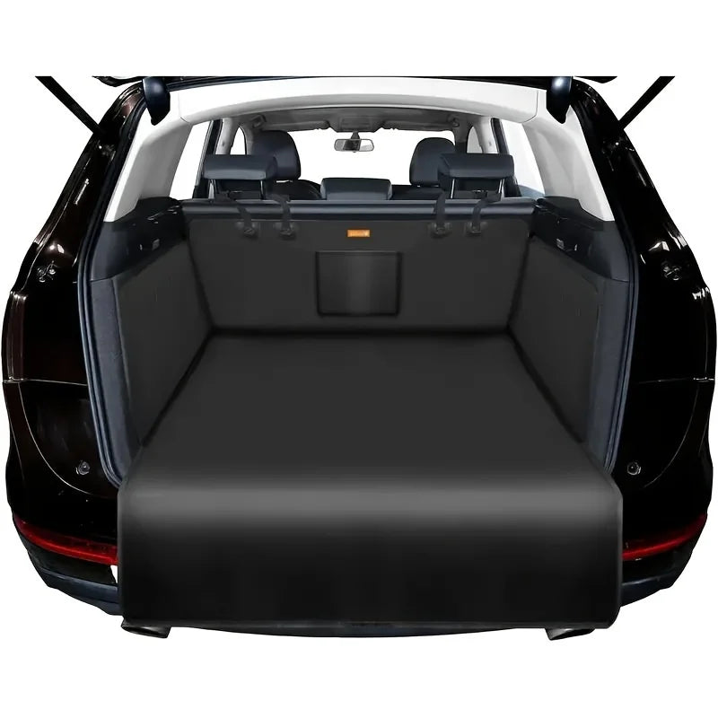 Waterproof Pet Car Trunk Liner Mat – Non-Slip Dog Cargo Cover Pet Cargo Liner PLUSH Black