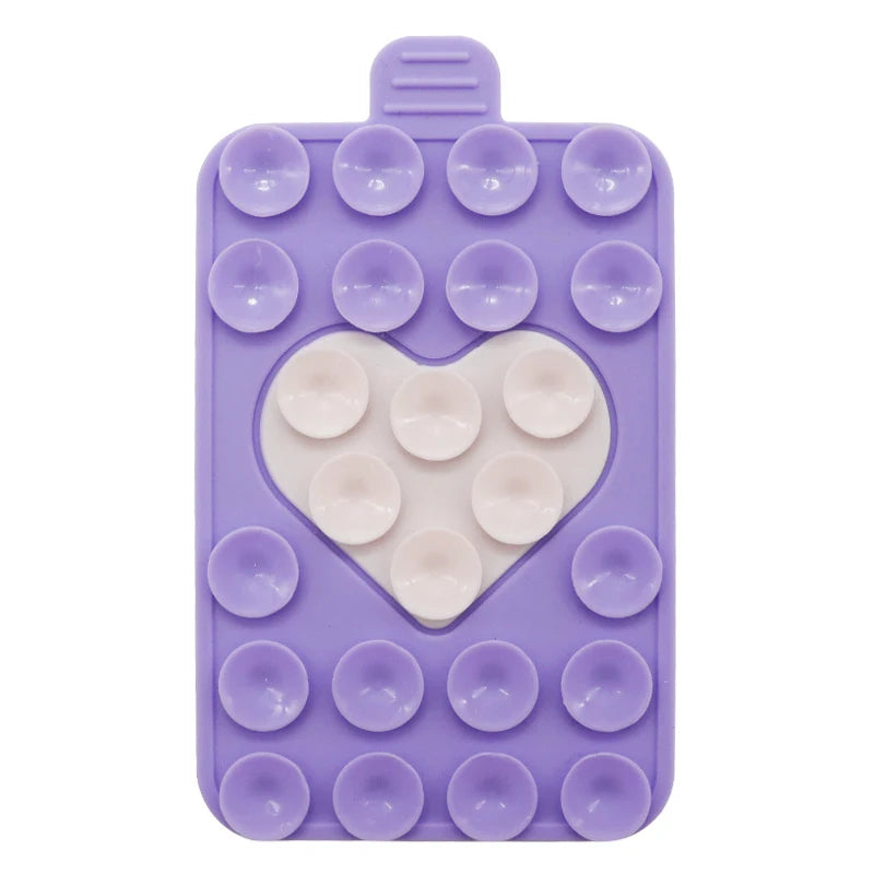 Heart Silicone Suction Cup Phone Holder – Wall & Desk Stand Phone Suction Stand PLUSH style 11