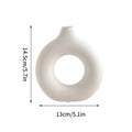 Nordic White Ceramic-Look Plastic Vase | Modern Home Decor Decorative Vase PLUSH White-S