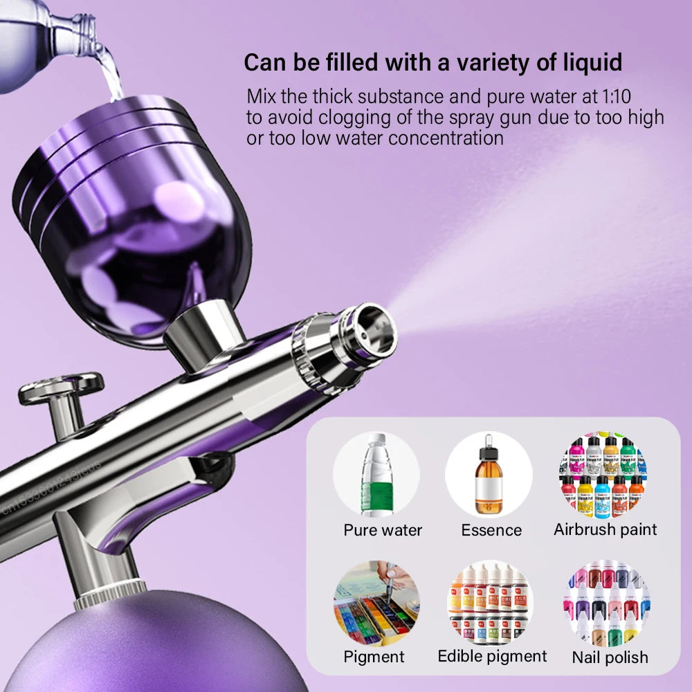 Wireless Mini Airbrush Kit with Compressor – Portable Spray Gun Airbrush Spray Gun PLUSH