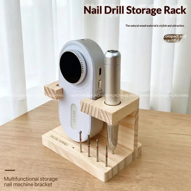 Wooden Nail Drill Bit Holder & Manicure Organizer Stand Nail Drill Organizer PLUSH