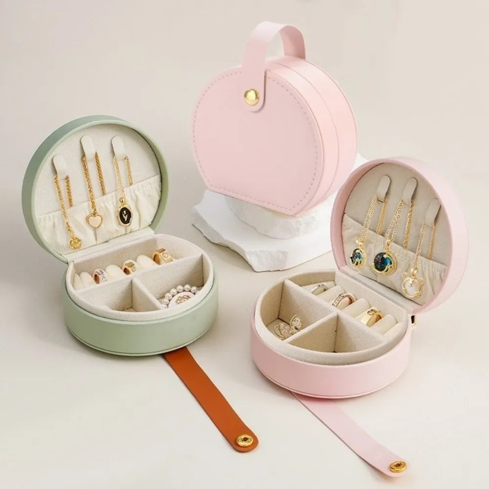 PU Leather Portable Jewelry Organizer Box | Large Capacity Jewelry Storage Box PLUSH