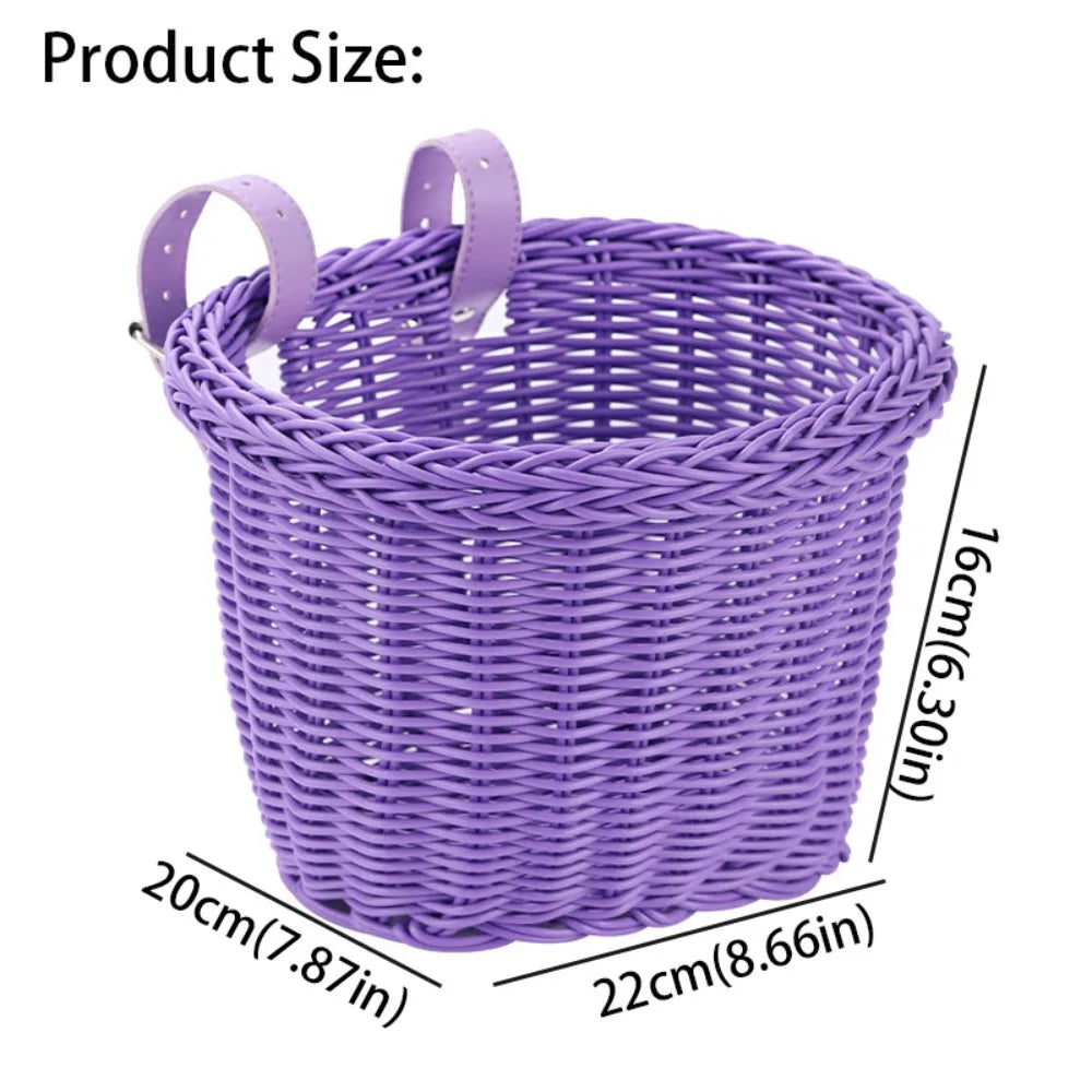Waterproof Front Handlebar Bicycle Basket | Adjustable Straps Bicycle Handlebar Basket PLUSH Purple