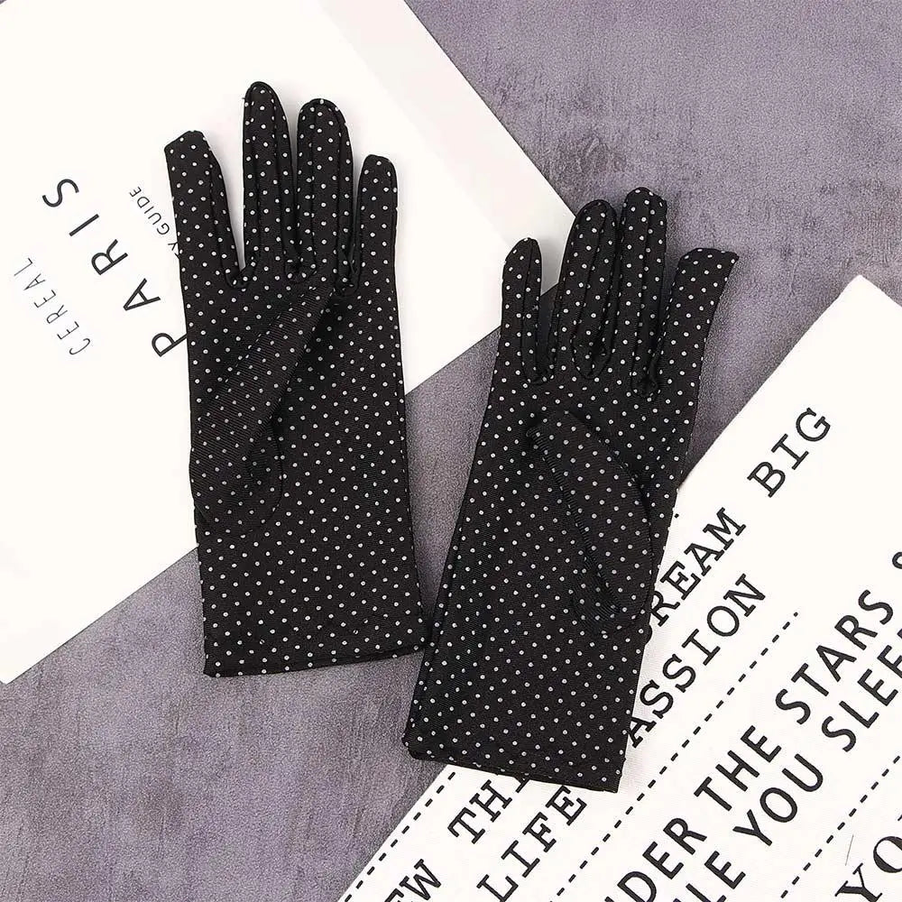 Women's Anti-UV Spandex Driving Gloves – Dot Sunscreen Driving Gloves PLUSH
