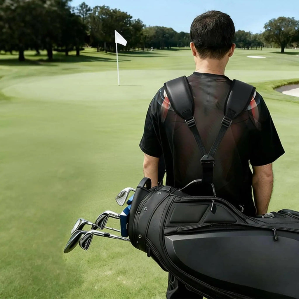 Mesh Padded Double Golf Bag Shoulder Strap – Universal Fit Golf Bag Strap PLUSH
