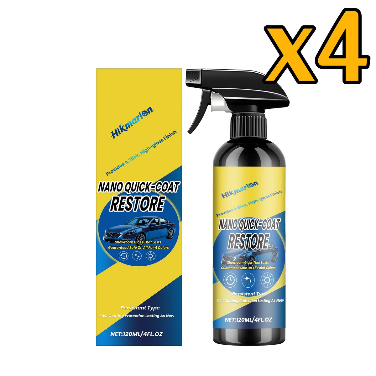 Car Ceramic Nano Coating Spray – Hydrophobic Paint Protector Car Ceramic Coating PLUSH 120ml Boxed x 4