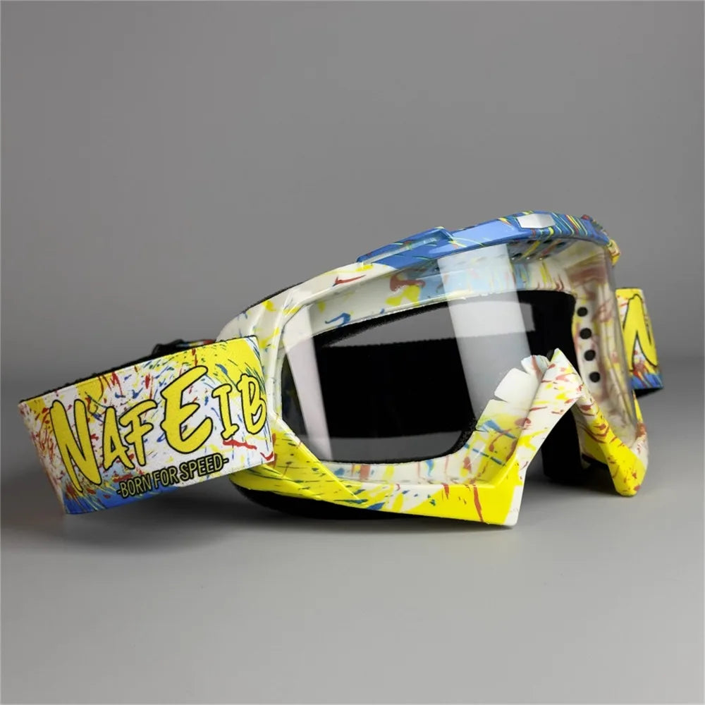 UV400 Sports Goggles – Cycling, ATV, Ski & MX Riding Sports Goggles PLUSH Yellow transparent