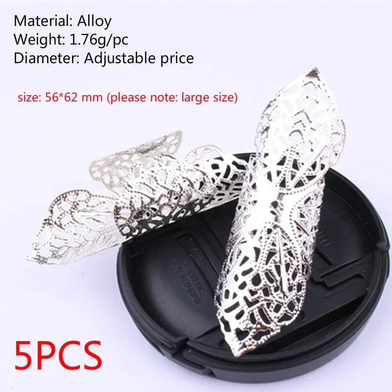 5pcs Hollow Flower Hair Cuffs – Dreadlock Braid Rings & Tubes Hair Braid Cuffs PLUSH 5pcs NO.6