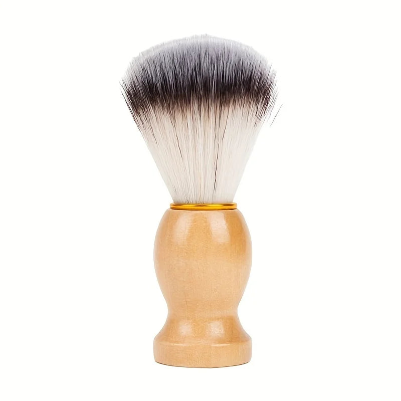 Wooden Handle Soft Bristle Shaving & Beard Brush – Men's Shaving Beard Brush PLUSH green