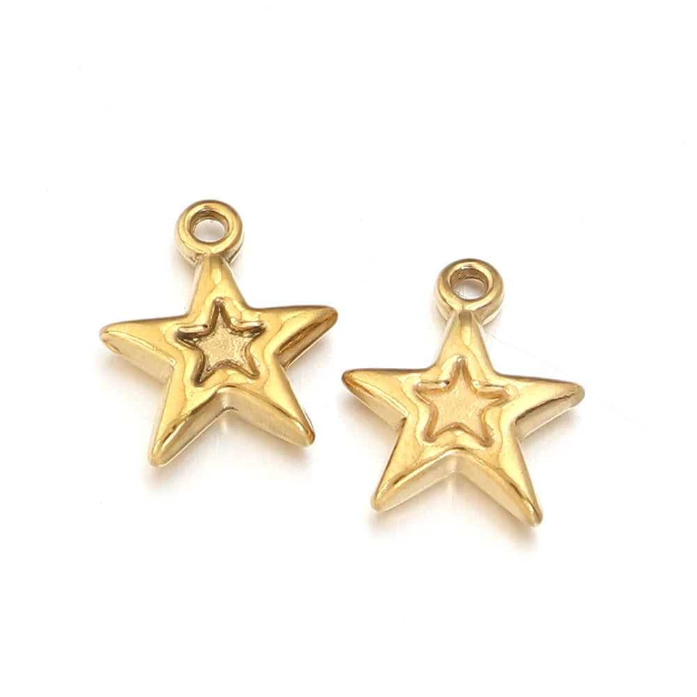 5pcs Stainless Steel Sun Moon Star Charms – DIY Jewelry Jewelry Charms PLUSH GD-Style 03