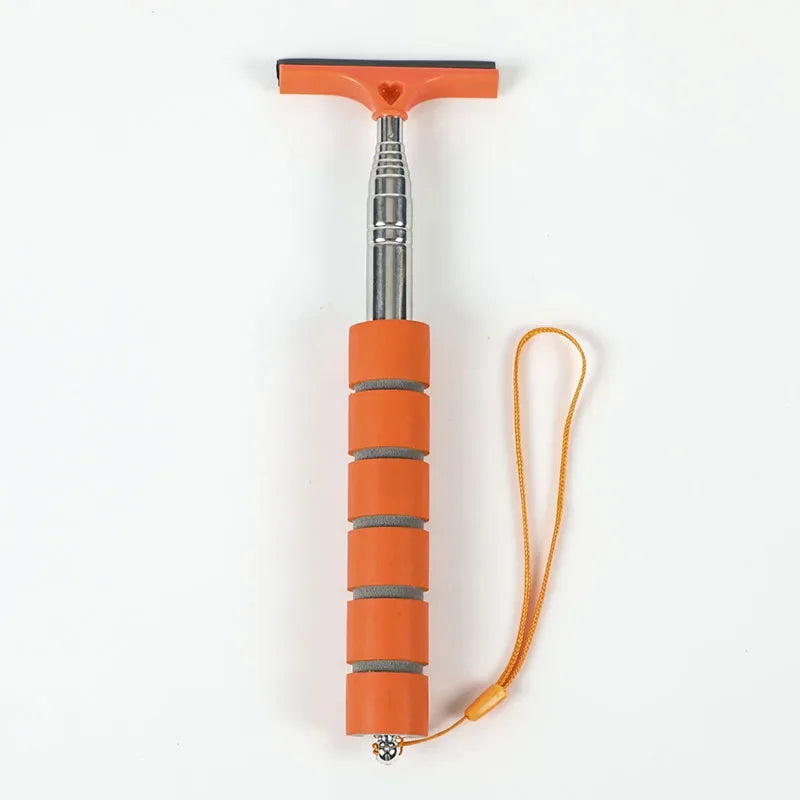 Telescopic Car Mirror Wiper & Auto Glass Cleaning Tool Car Cleaning Tool PLUSH orange