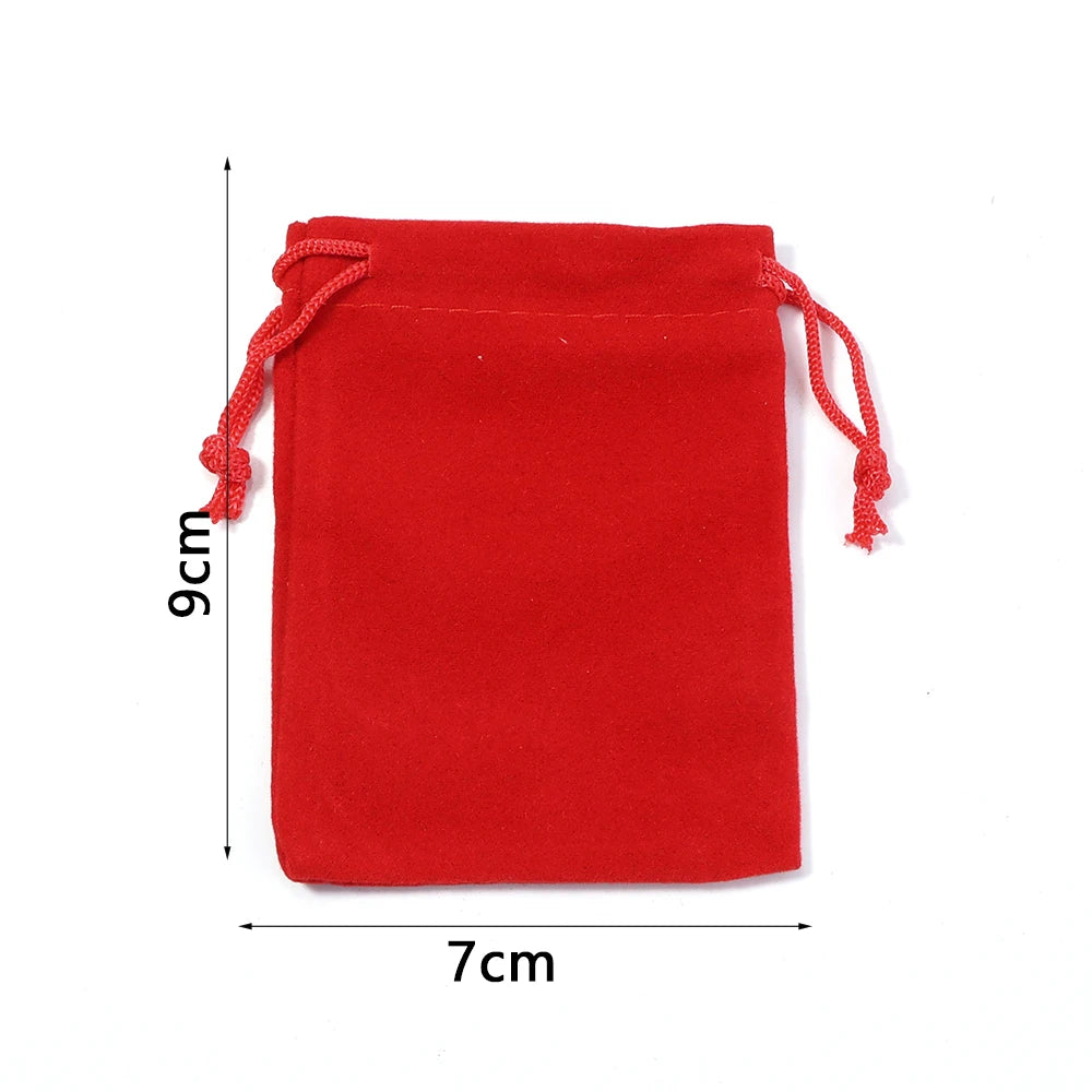Red Velvet Drawstring Bags for Jewelry & Gifts – 5-10pcs Jewelry Gift Pouches PLUSH RD 7x9cm 10pcs