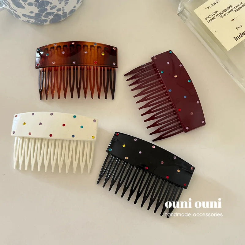 Korean Rhinestone Hair Comb – Colorful Crystal Hairpin Rhinestone Hair Comb PLUSH