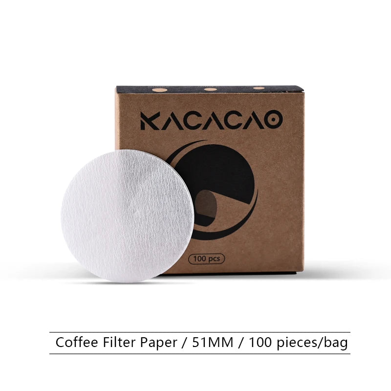KACACAO Espresso Paper Filters 51/53/58mm – 100pcs Puck Screen Espresso Filter Paper PLUSH 51mm-100pcs