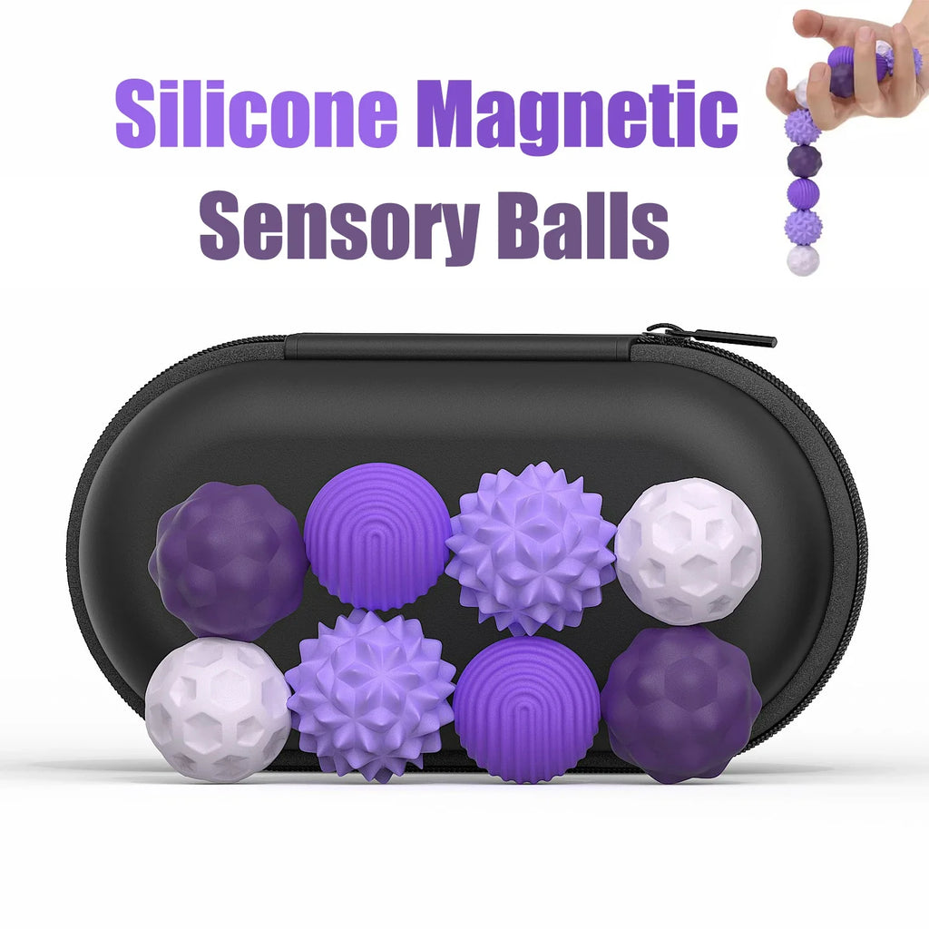 Silicone Magnetic Sensory Fidget Balls – 4 or 8 Pcs Set Fidget Sensory Toy PLUSH