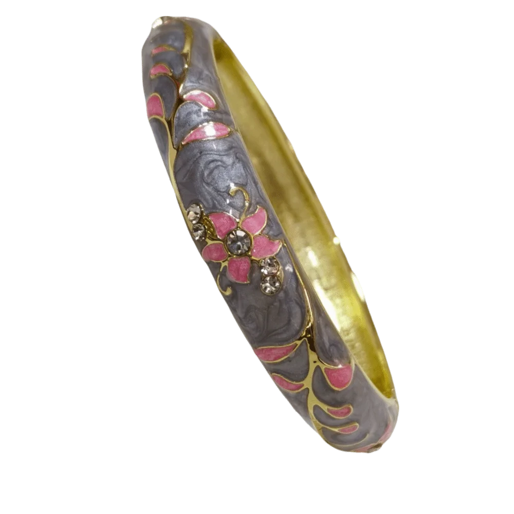 Chinese Cloisonne Enamel Flower Bangle Bracelet for Women Enamel Bangle Bracelet PLUSH 10