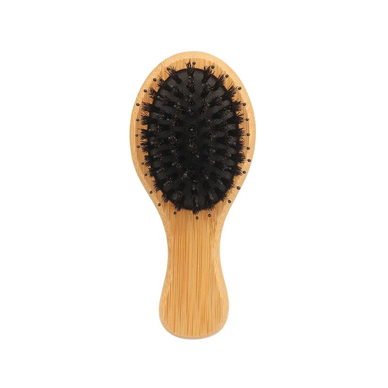 Bamboo Mini Air Cushion Hair Brush – Anti-Static Comb Air Cushion Hair Brush PLUSH Nylon