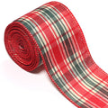 3 Yards Red Green Plaid Christmas Ribbon – DIY Gift Wrap Craft Ribbon PLUSH 02 3yards