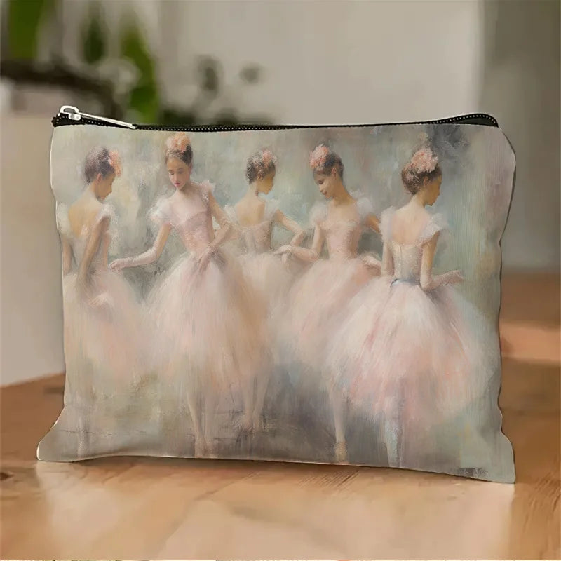 Ballet Makeup Bag – Women's Travel Zipper Cosmetic Pouch Travel Cosmetic Bag PLUSH GRAY