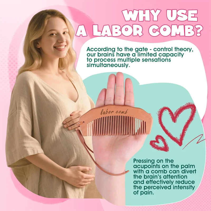 Wooden Labor Comb & Massage Roller Ball Kit | 1/2/3pcs Labor Wellness Kit PLUSH