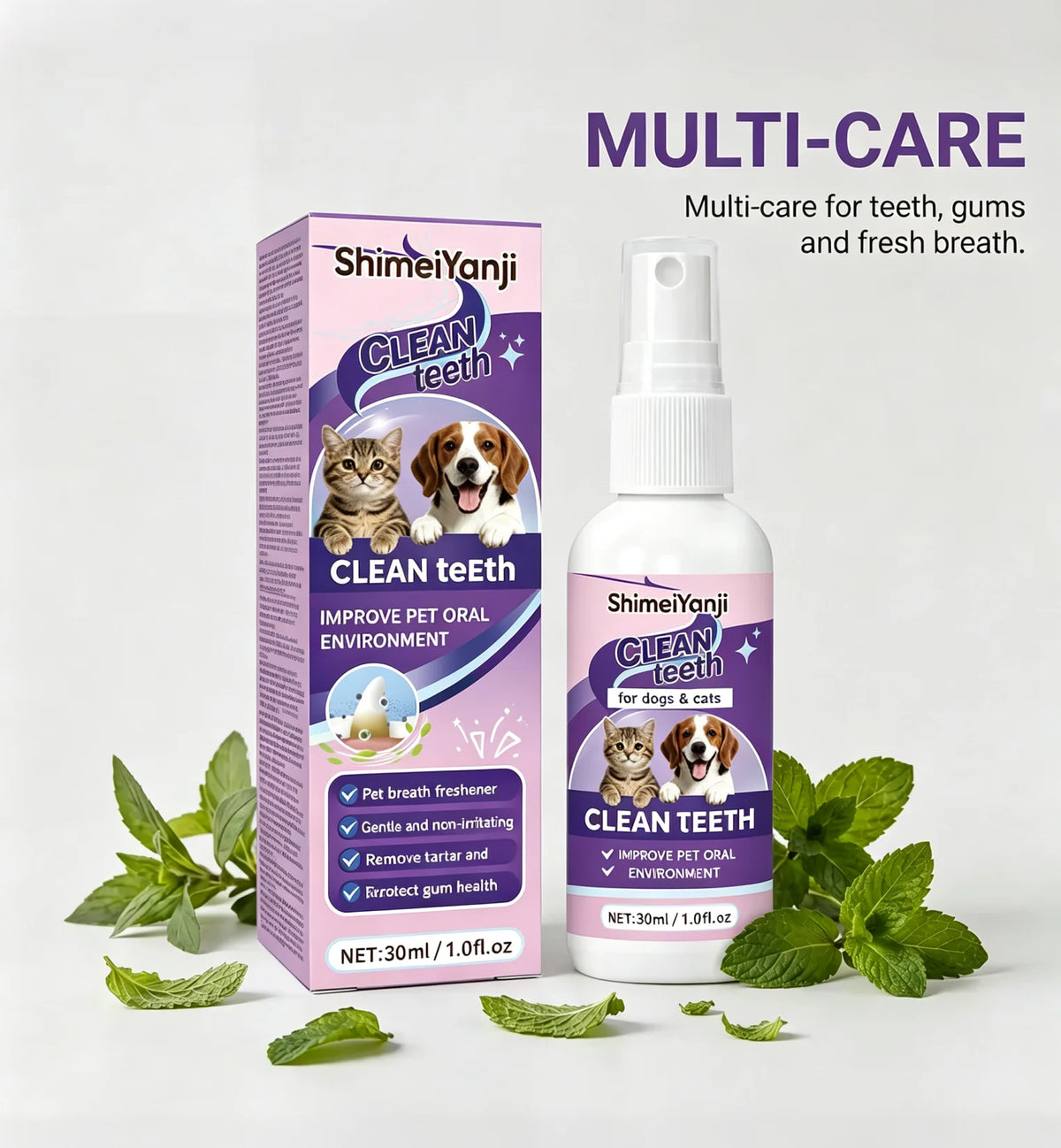 Pet Breath Freshener Spray – Daily Oral Care for Dogs & Cats Pet Oral Care Spray PLUSH BUY 5 GET 5 FREE