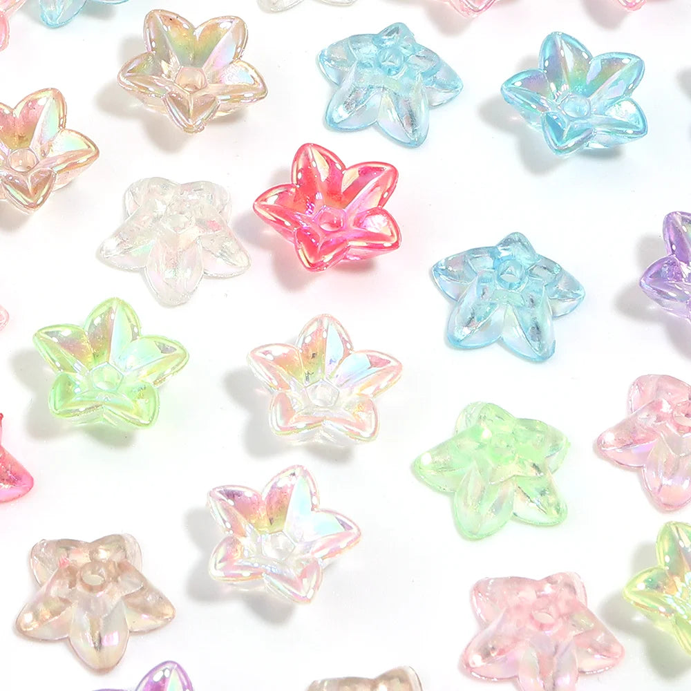50pcs Flower Petal Acrylic Spacer Beads – DIY Jewelry Making Acrylic Spacer Beads PLUSH