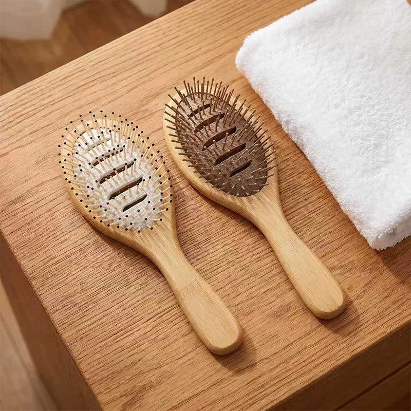 Hollow Air Cushion Hair Brush – Wet & Dry Wood Comb Air Cushion Hair Brush PLUSH