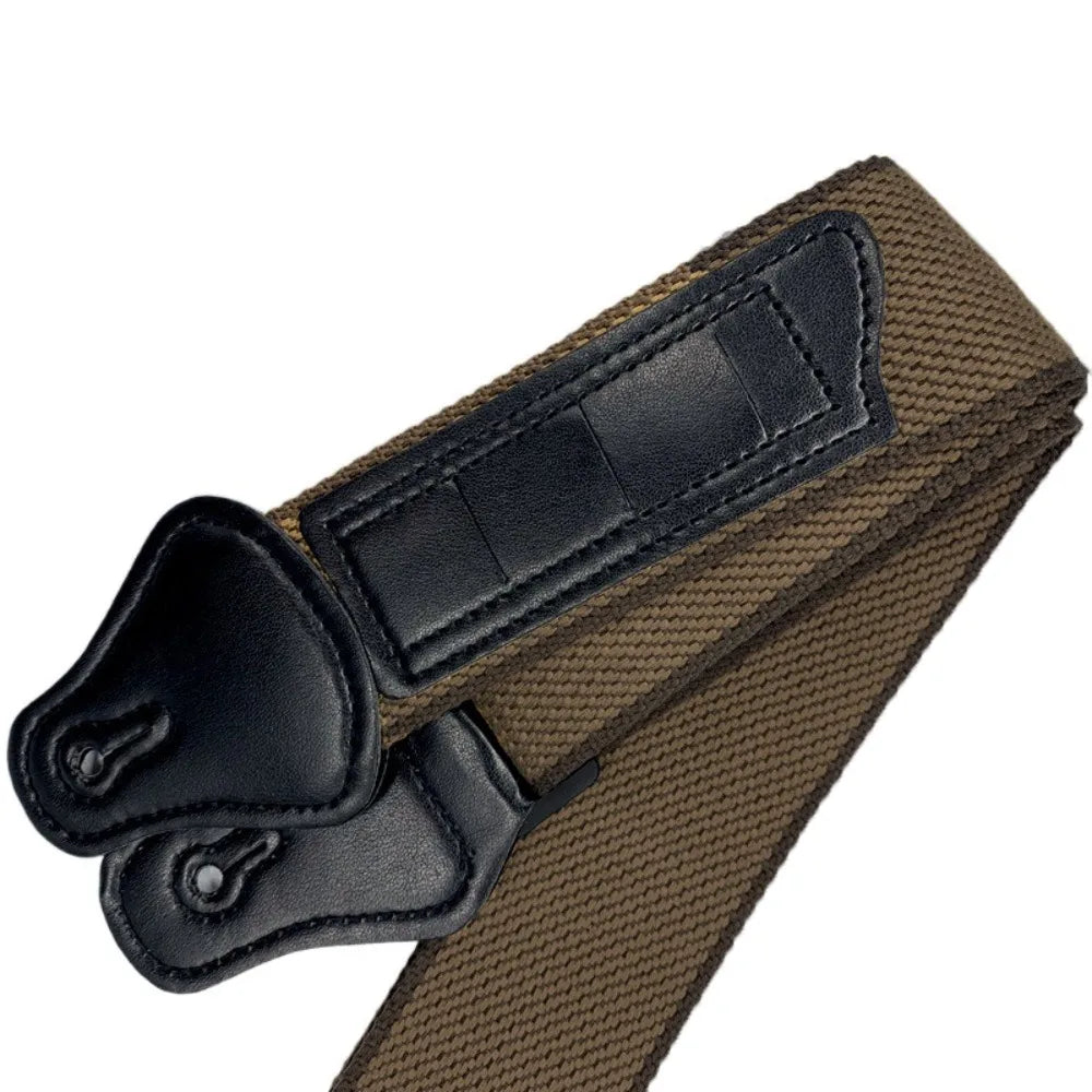 Adjustable Cotton Guitar Strap with Pick Bag – Brown & Black Guitar Strap PLUSH brown