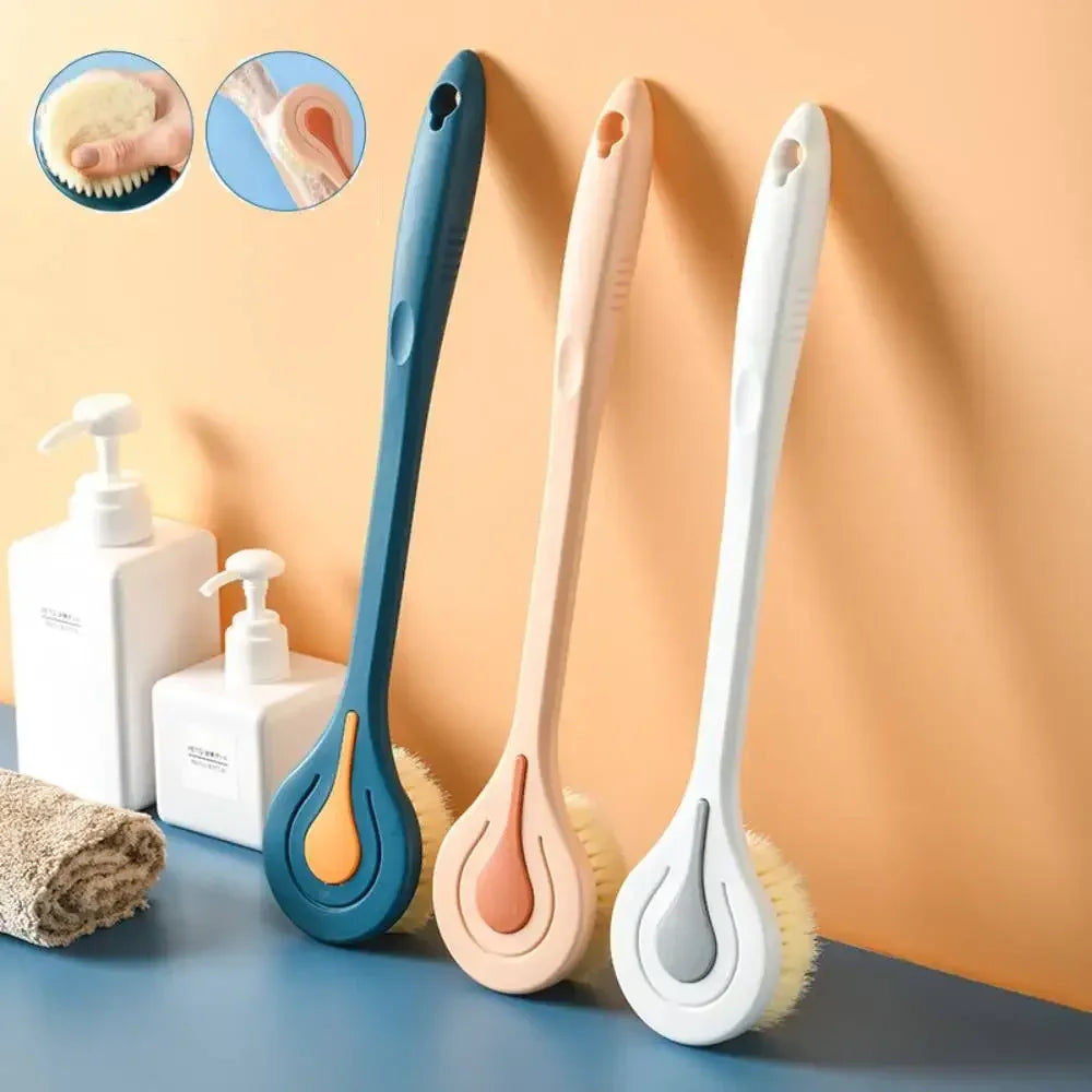 Long Handle Back Bath Brush – Soft Bristle Shower Scrubber Bath Body Brush PLUSH