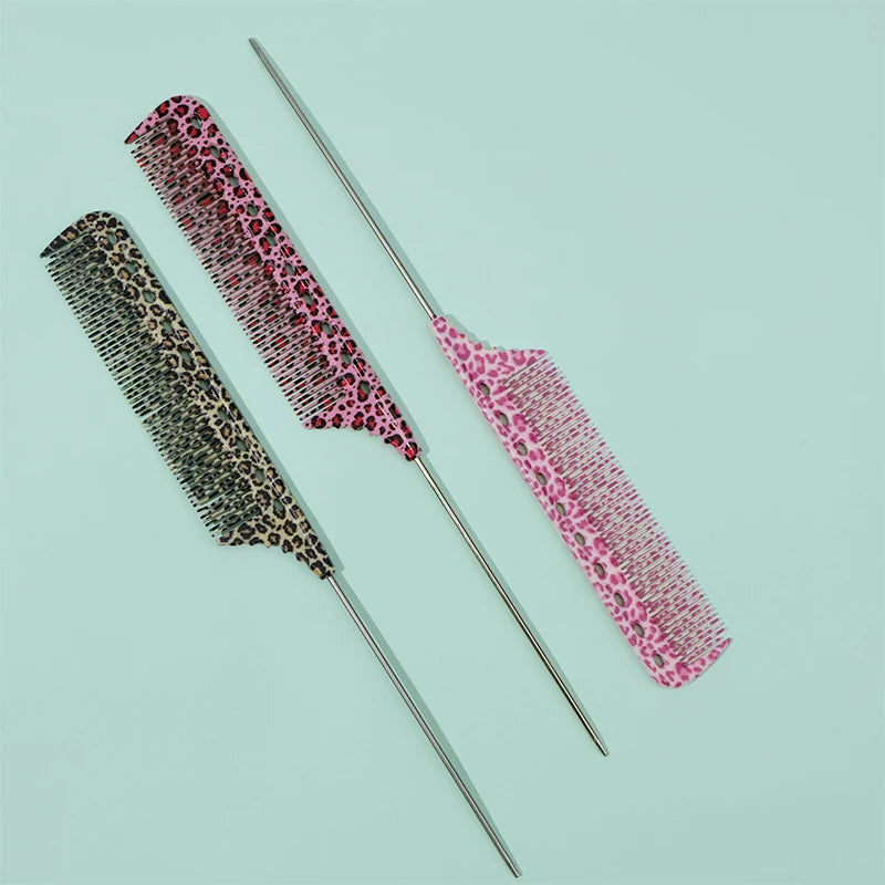 Anti-Static Rat Tail Combs – 8 Colorful Patterns | 1/3/8pcs Hair Styling Comb PLUSH 3pcs-A