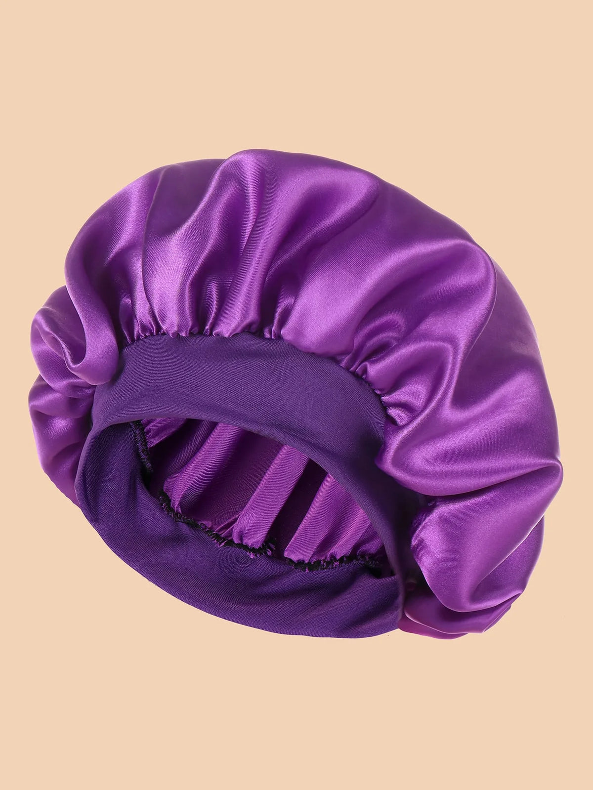 Satin Sleep Cap – Unisex Hair Protection Bonnet | Elastic Fit Satin Sleep Bonnet PLUSH PURPLE