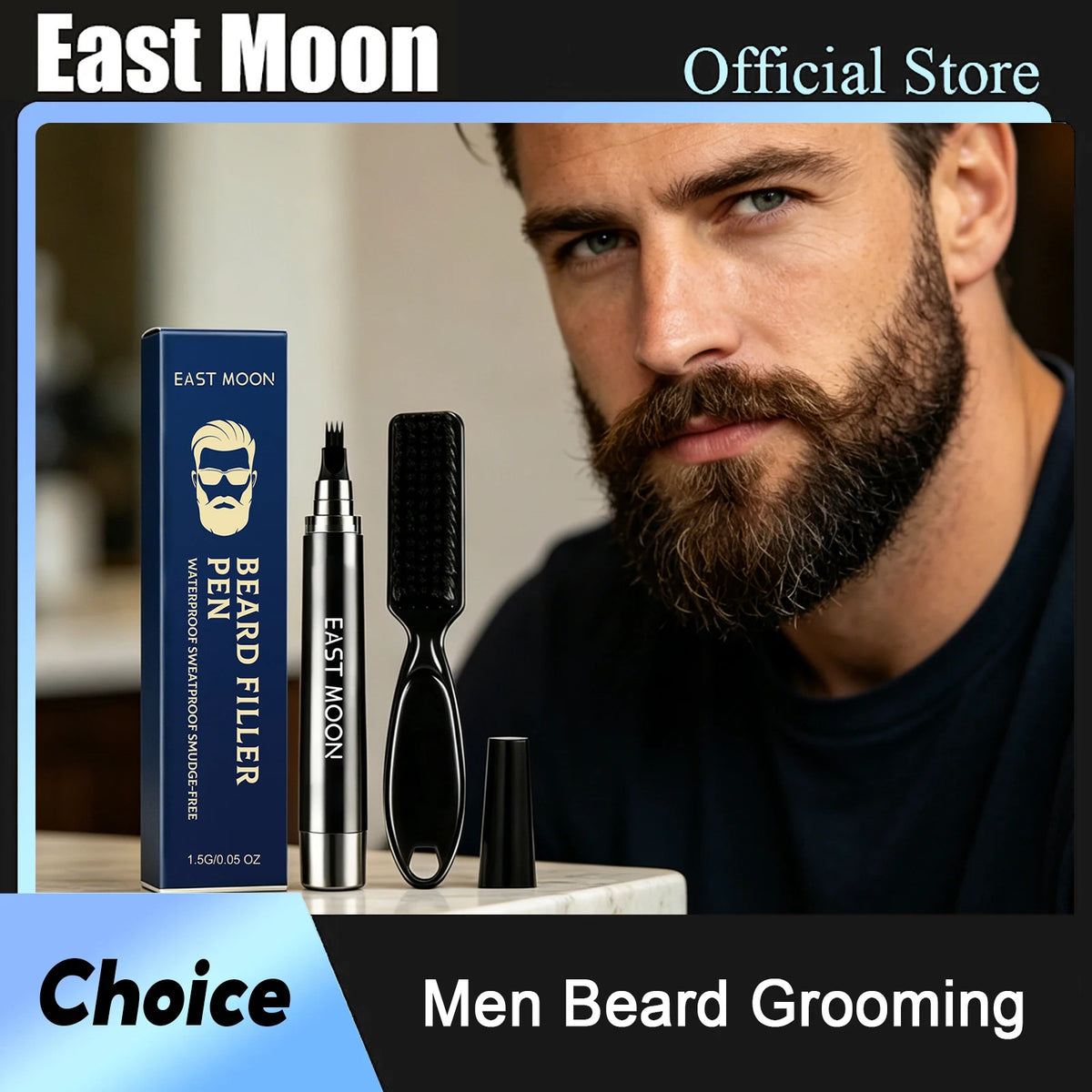 Waterproof Beard Filler Pencil Kit with Brush | Shape & Fill Beard Filler Pencil PLUSH
