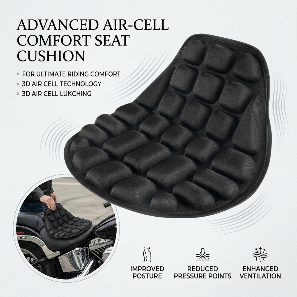 Motorcycle Seat Cushion – Breathable Anti-Slip Foam Cover Mat Motorcycle Seat Cushion PLUSH