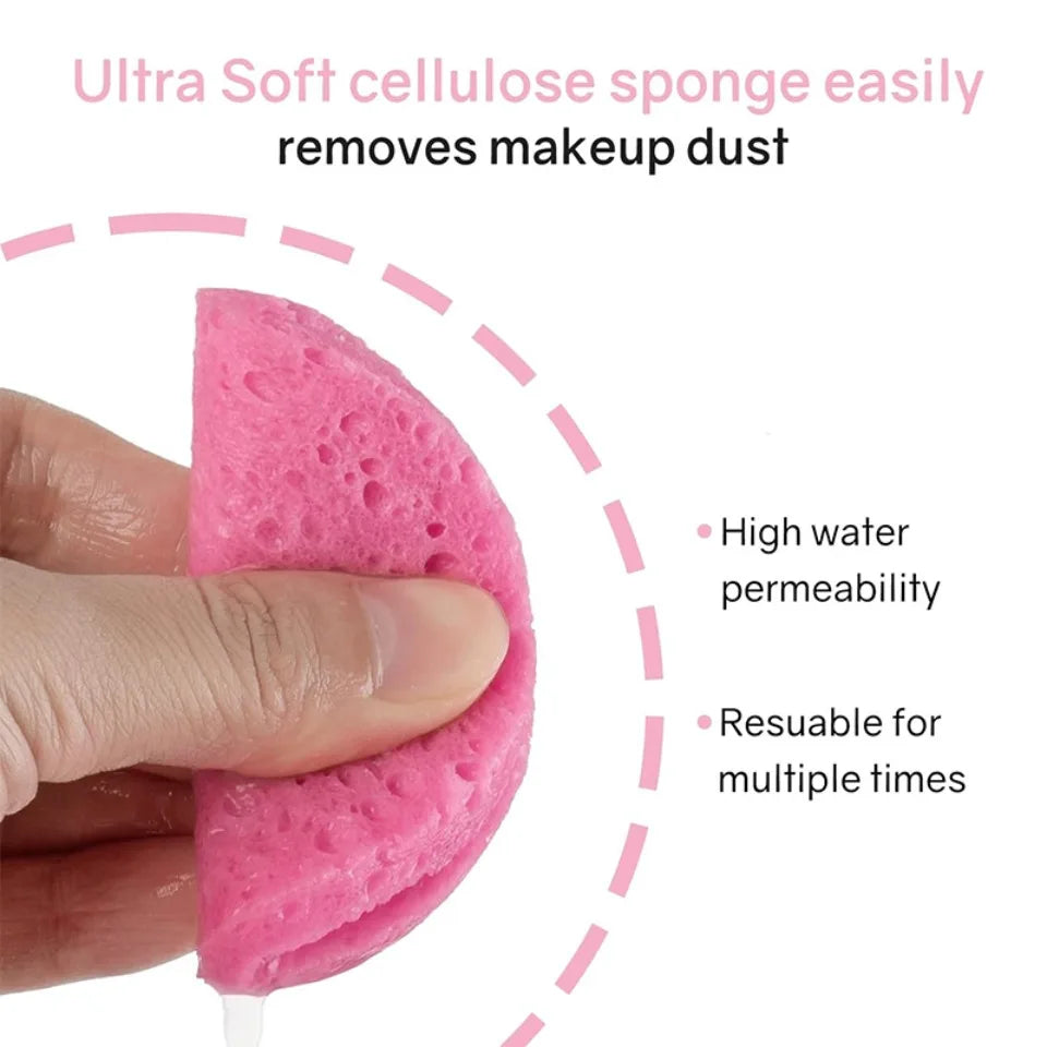 Reusable Round Facial Cleansing Sponges 10/20pcs – Pink Facial Cleansing Sponges PLUSH