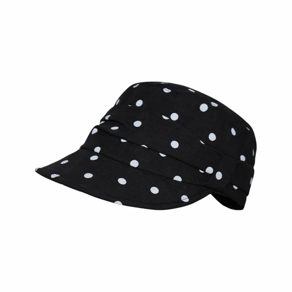 Women's Polka Dot Bow Newsboy Cap – Retro Korean Style Hat Newsboy Cap PLUSH Style C