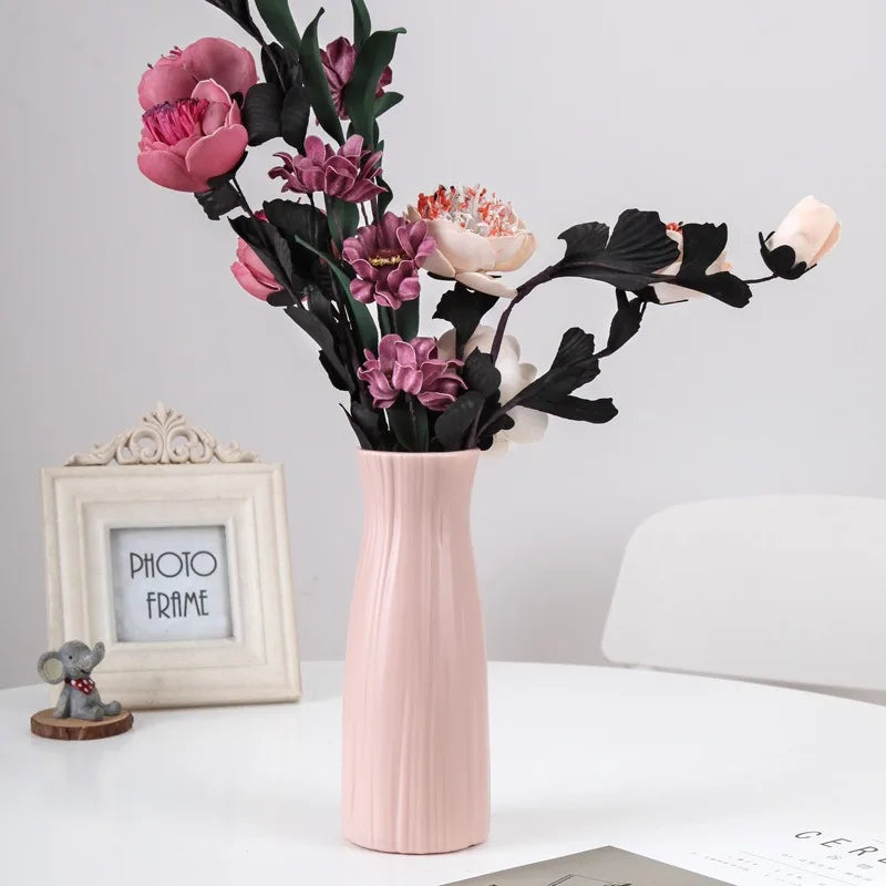 Nordic Minimalist Plastic Flower Vase – Home & Wedding Décor Decorative Vase PLUSH