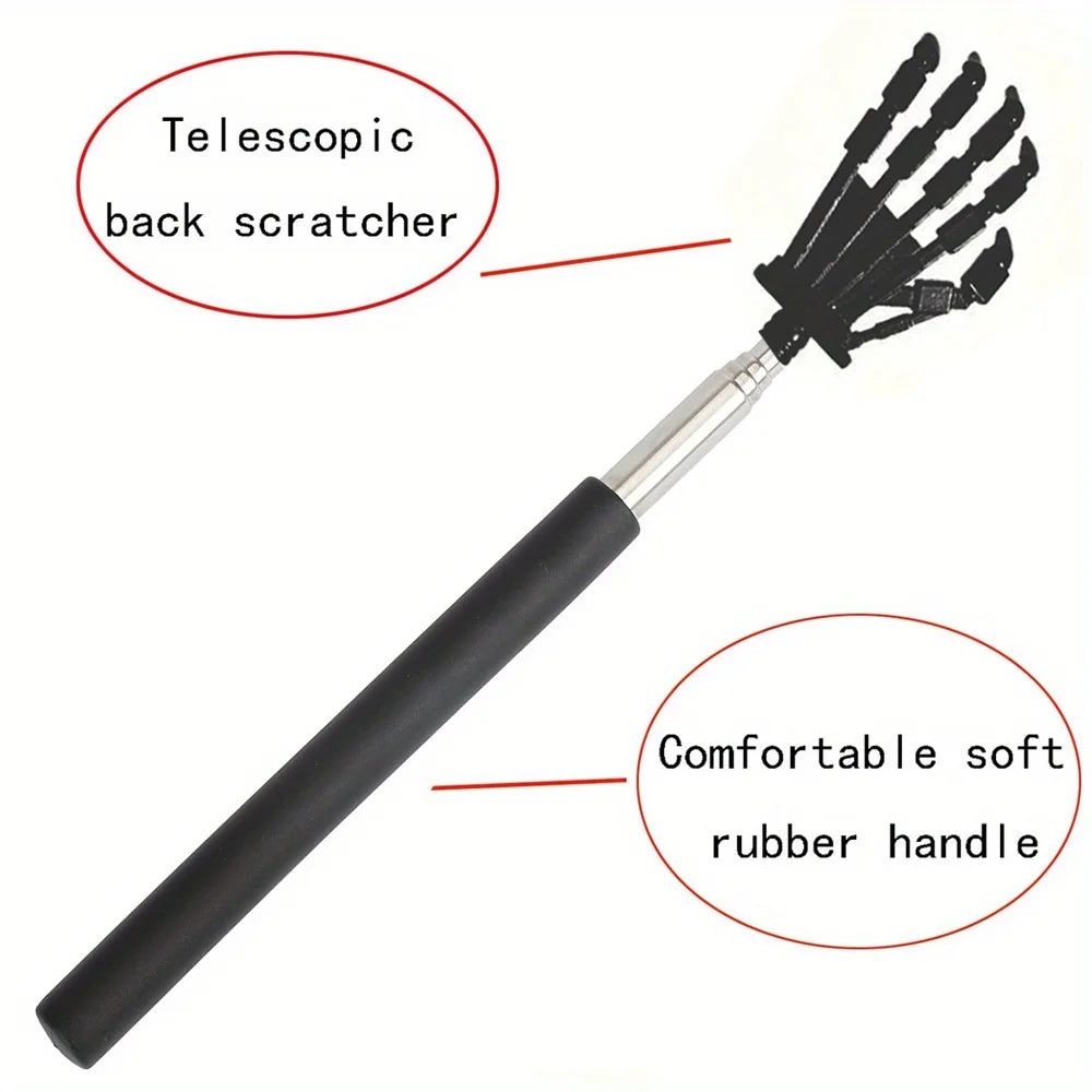Skeleton Hand Back Scratcher – Extendable Stainless Steel Back Scratcher Massager PLUSH