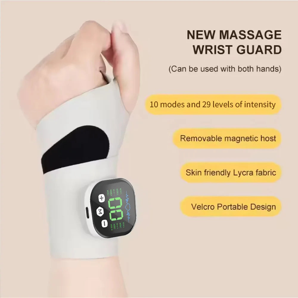 CAMMUO Electric Heating Wrist Massager | 5-Level Heat & Vibration Wrist Massager PLUSH White USB- Type C