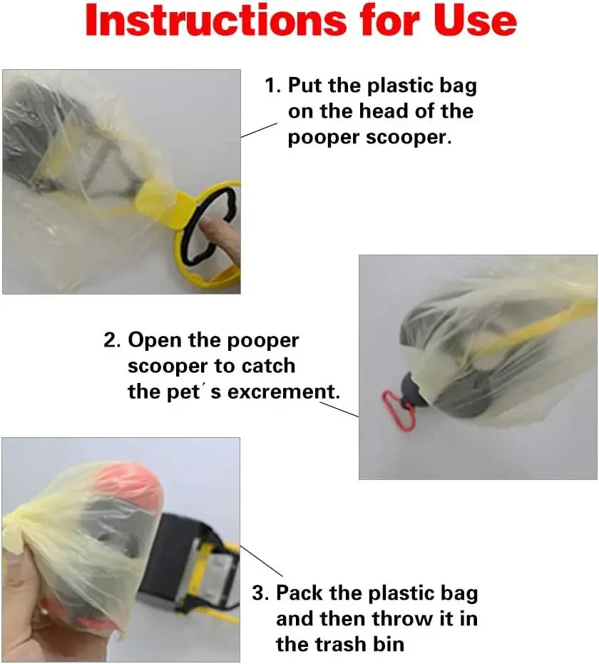 Dog & Cat Pooper Scooper Long Handle Jaw Design 28CM Pet Waste Scooper PLUSH