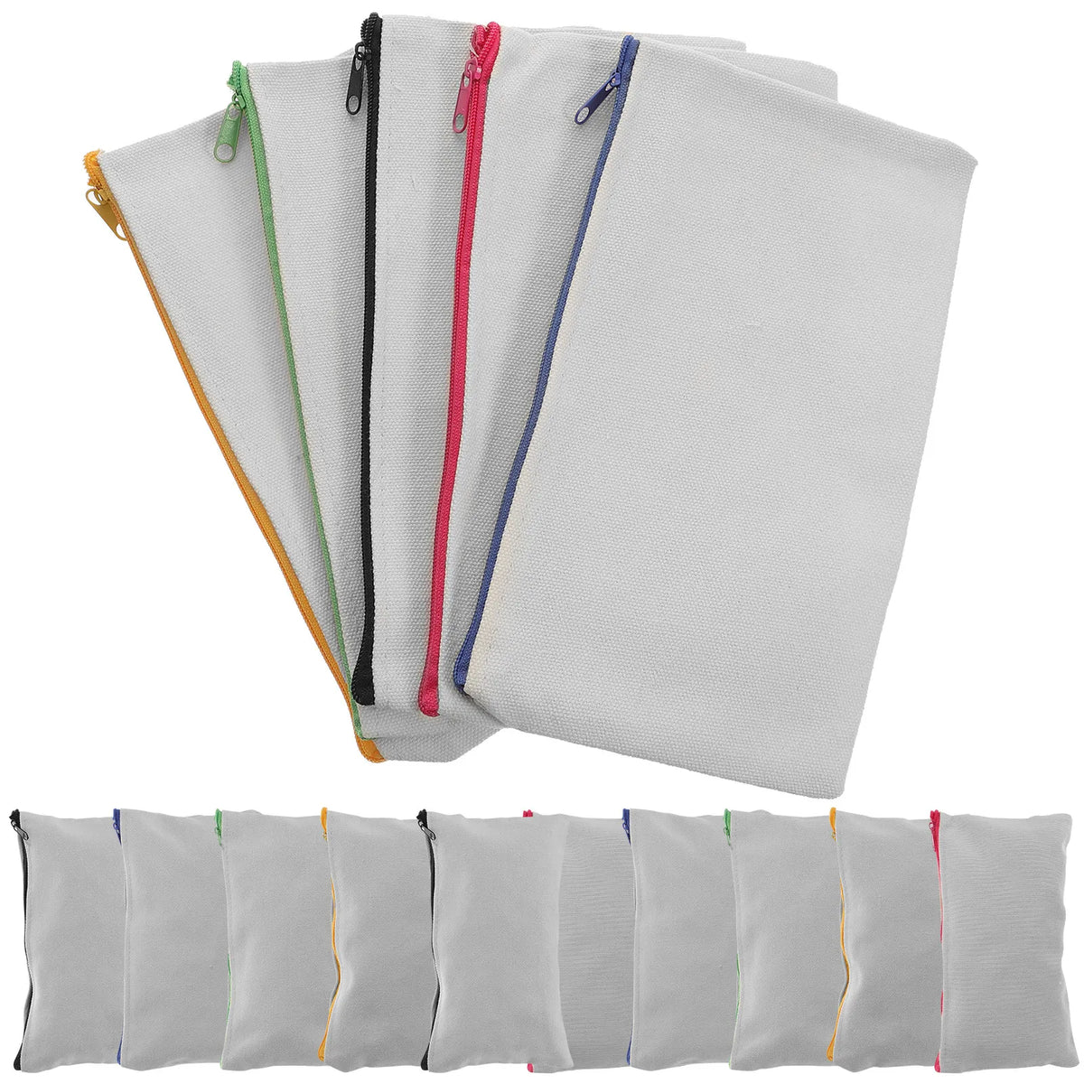 15pcs Sublimation Blank Canvas Zipper Pouches – DIY Makeup Bags Sublimation Blank Pouches PLUSH